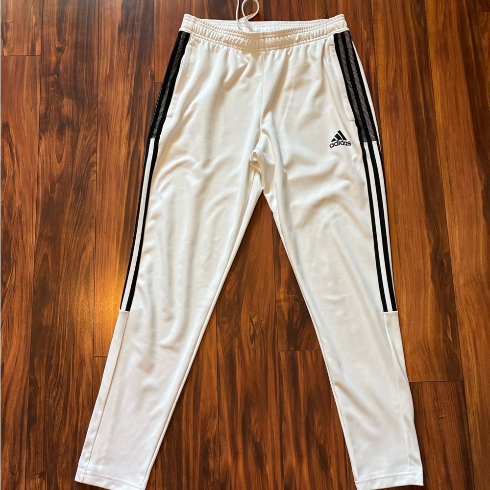 Adidas Men's White and Black Joggers